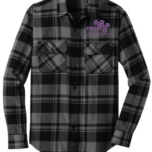 TBS EMBROIDERED MEN'S FLANNEL (GRAY/BLACK) [#7096]